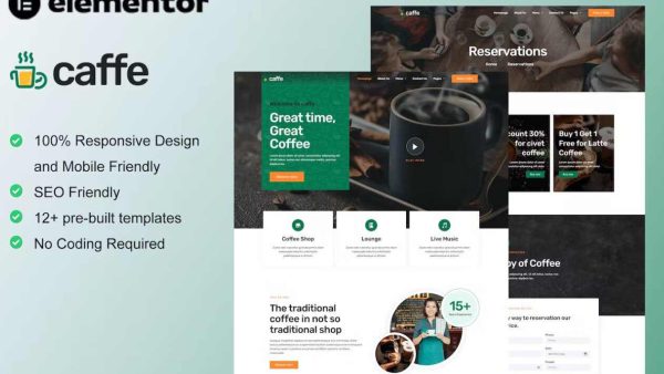 Caffe: Elementor Template Kit for Coffee Shops & Cafes