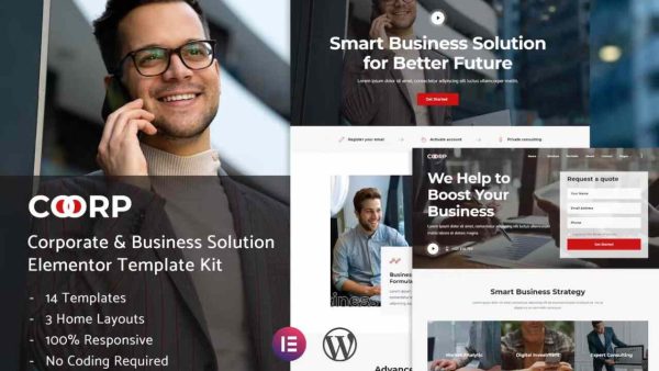 Coorp: Elementor Template Kit for Multi-purpose Business Solutions