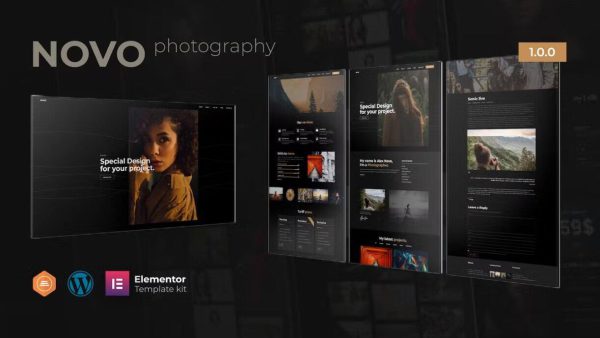 Novo: Elementor Template Kit for Photography Portfolios & Studios