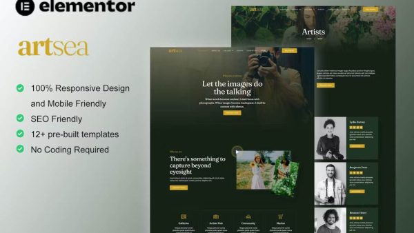 Artsea: Elementor Template Kit for Photography & Art Galleries