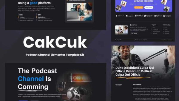 CakCuk: Elementor Template Kit for Podcast Channels & Streaming