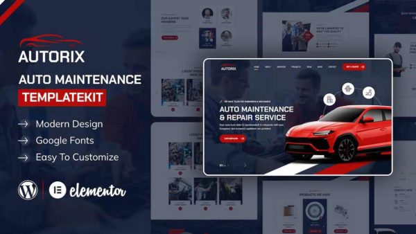 Autorix: Elementor Template Kit for Auto Maintenance & Repair Services