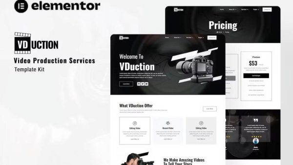 VDuction: Elementor Template Kit for Video Production Services