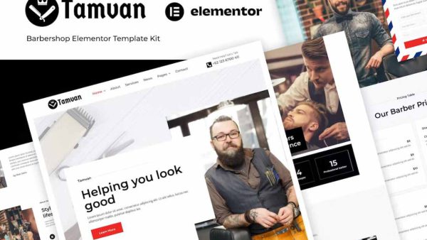 Tamvan: Elementor Template Kit for Barbershops & Grooming Services