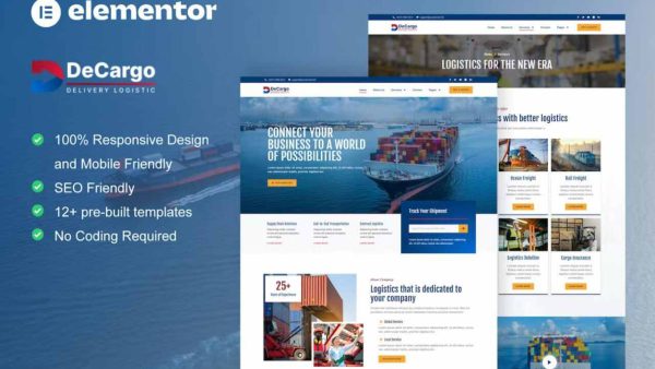 DeCargo: Elementor Template Kit for Logistics & Transportation Services