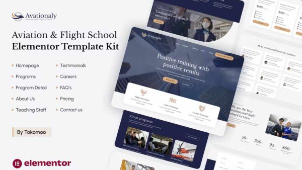 Aviationaly: Elementor Template Kit for Aviation & Flight Schools