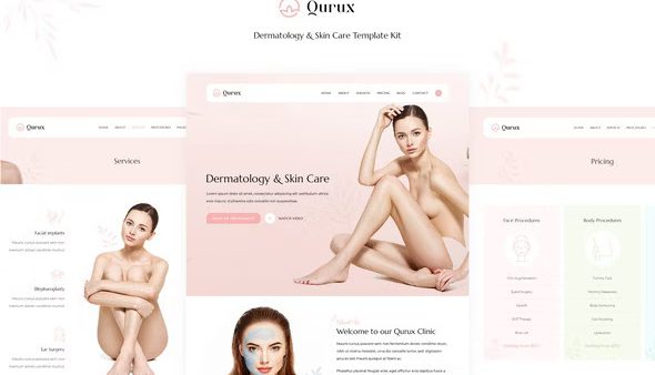 Qurux: Elementor Template Kit for Dermatology & Skin Care Services