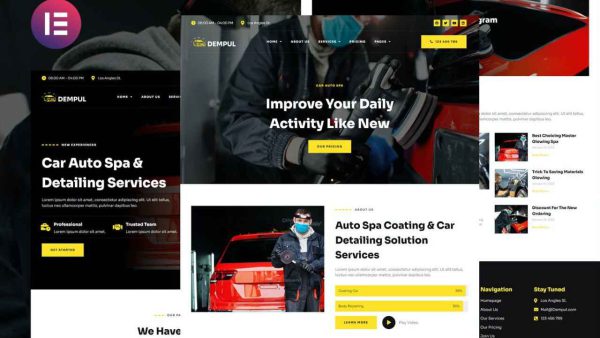 Dempul: Elementor Template Kit for Car Auto Spa & Detailing Services