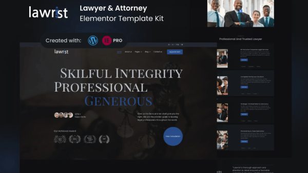 Lawrist: Elementor Template Kit for Lawyers & Legal Services