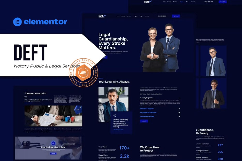 Deft: Elementor Template Kit for Notary Public & Legal Services