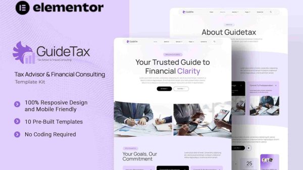 GuideTax: Elementor Template Kit for Tax Advisors & Financial Consultants