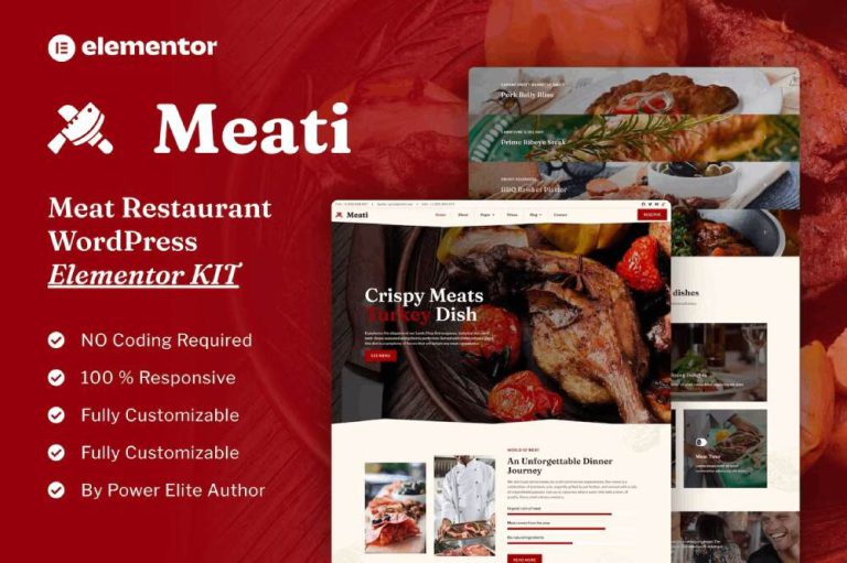 Meati: Elementor Template Kit for Meat Restaurants & Steakhouses