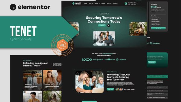 Tenet: Elementor Pro Template Kit for Cyber Security Services