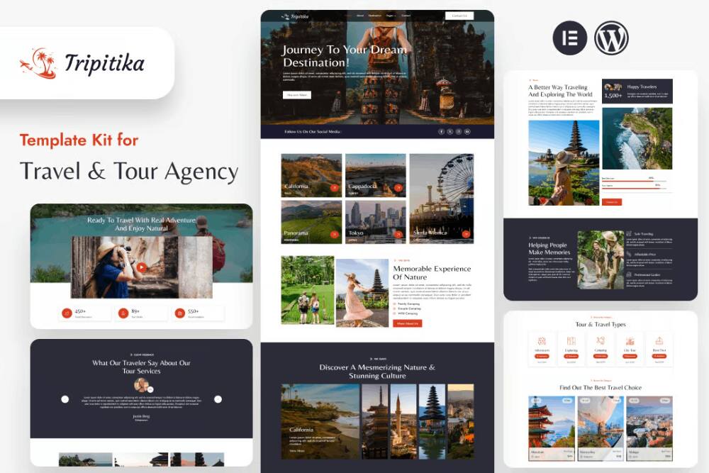 Tripitika: Elementor Template Kit for Tourism & Travel Agencies