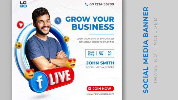 Dynamic Facebook Live Promo - Creative PSD Template V8R3K5