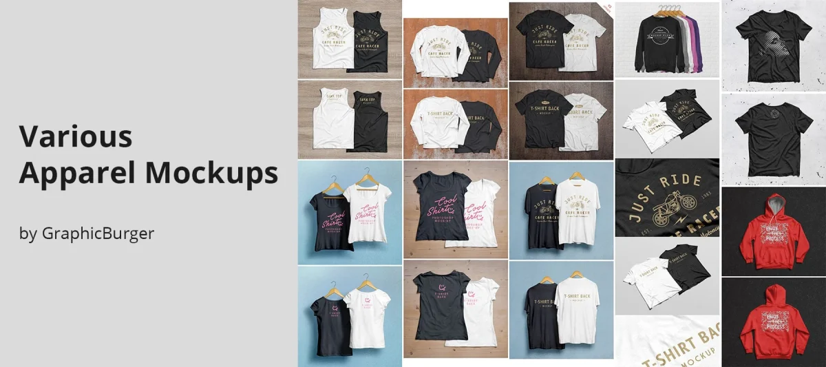 Various Apparel Mockups - Clothing Display Templates | VAM001