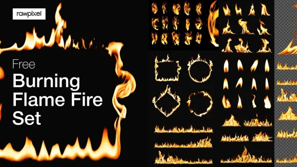 Burning Flame Fire Set - Realistic Fire Effects | BF001