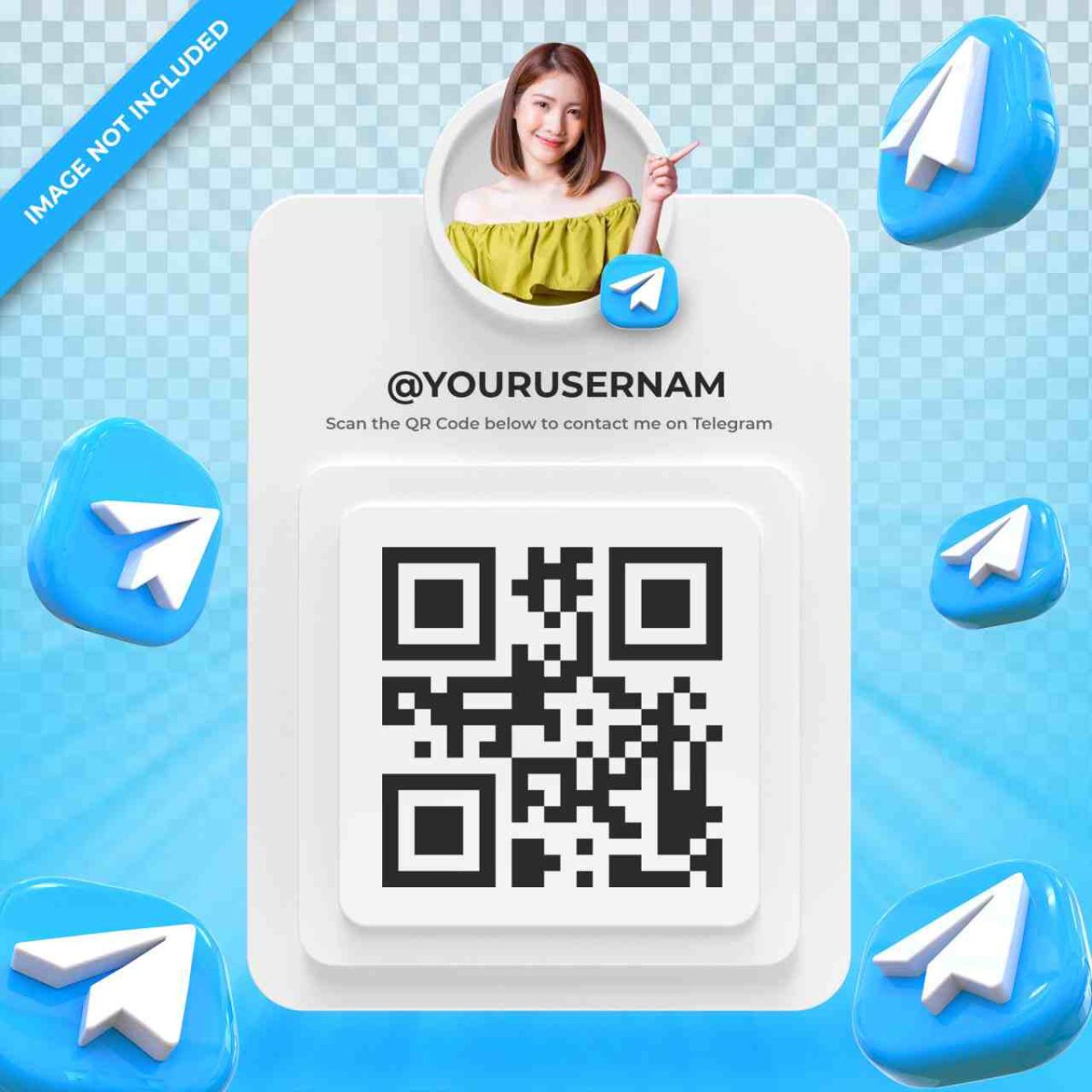 Social Media Telegram Flyer - PSD Template