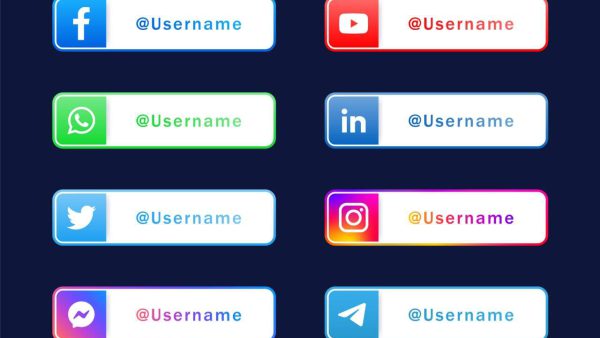 Social Media Icons Button EPS Template