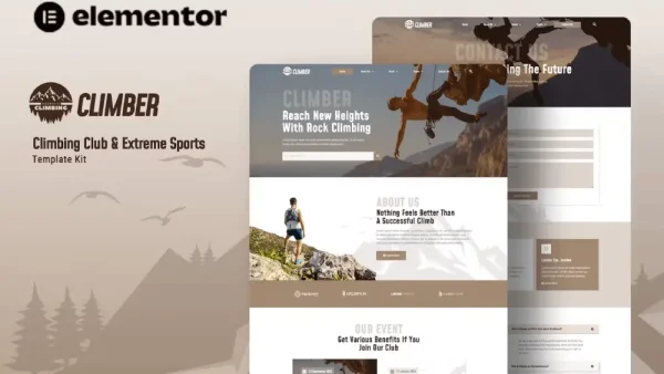 Climber: Elementor Template Kit for Climbing Clubs & Extreme Sports