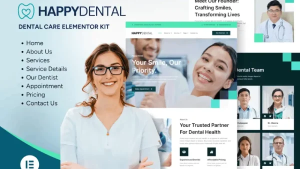 Happy Dental: Elementor Template Kit for Dental Care Services