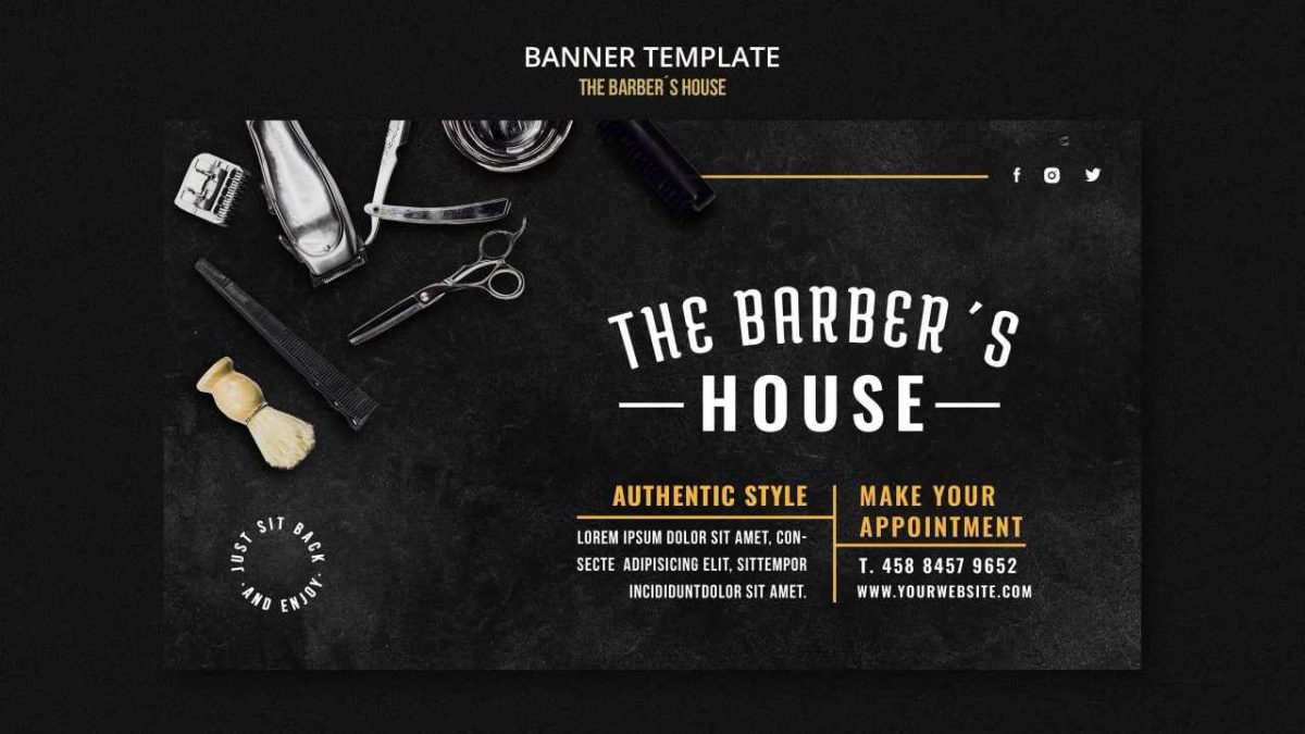 Barber Banner Template - PSD File B7K5X1