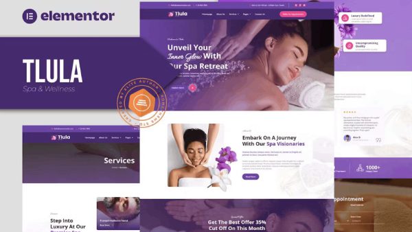 Tlula: Elementor Pro Template Kit for Spa & Wellness Services