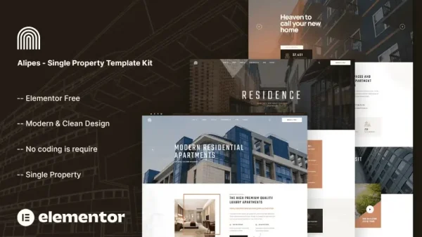 Alipes – Elementor Template Kit for Single Property & Apartment Showcase