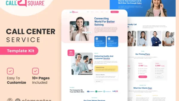 Call Square – Elementor Template Kit for Call Centers & Support Services