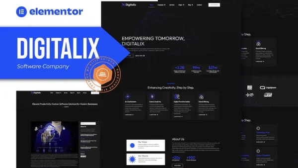 Digitalix – Elementor Pro Template Kit for Software & SaaS Companies