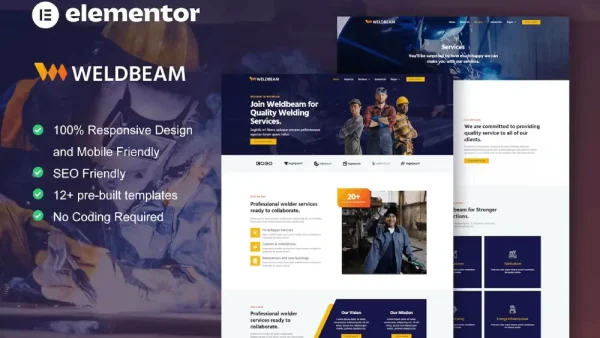 WeldBeam – Elementor Template Kit for Welding & Industrial Services