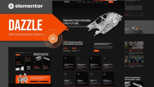 Dazzle: Elementor Pro Template Kit for Manufacturing & Factory