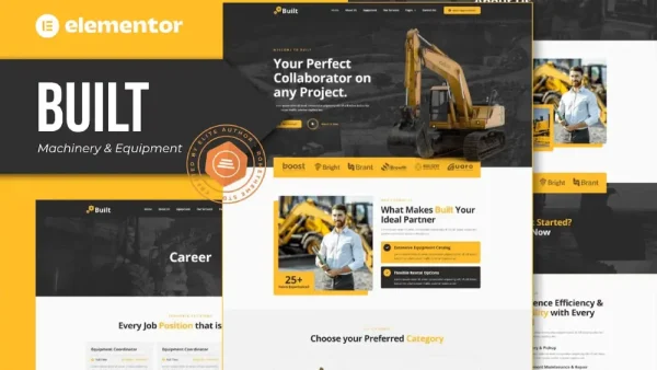 Built: Elementor Pro Template Kit for Machinery & Equipment Rentals