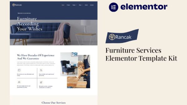 Rancak: Elementor Template Kit for Furniture Services & Interior Design