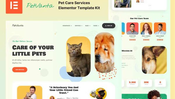 Petvanta: Elementor Template Kit for Pet Care Services & Animal Clinics