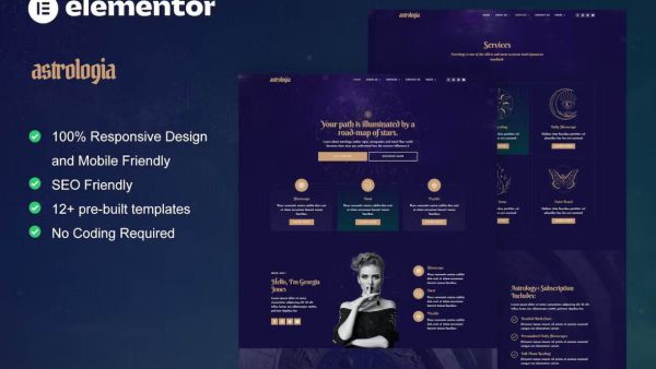 Astrologia: Elementor Template Kit for Horoscope & Astrology Services