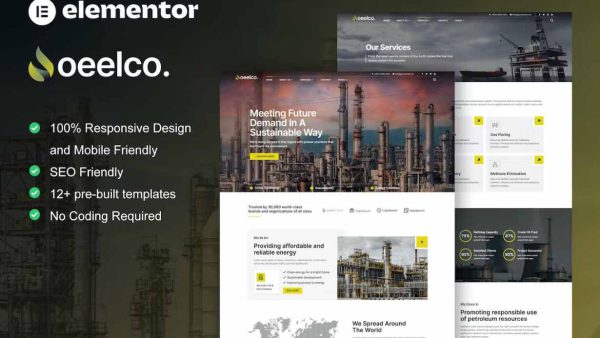 Oeelco: Elementor Template Kit for Oil Companies & Industrial Sites