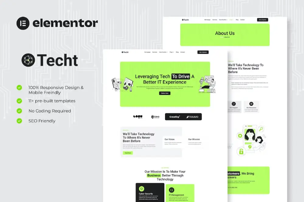 Techt: Elementor Template Kit for IT Solutions & Services