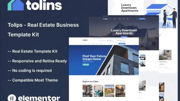 Tolips: Elementor Template Kit for Real Estate Business