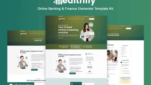 Wealthify: Elementor Pro Template Kit for Online Banking & Finance