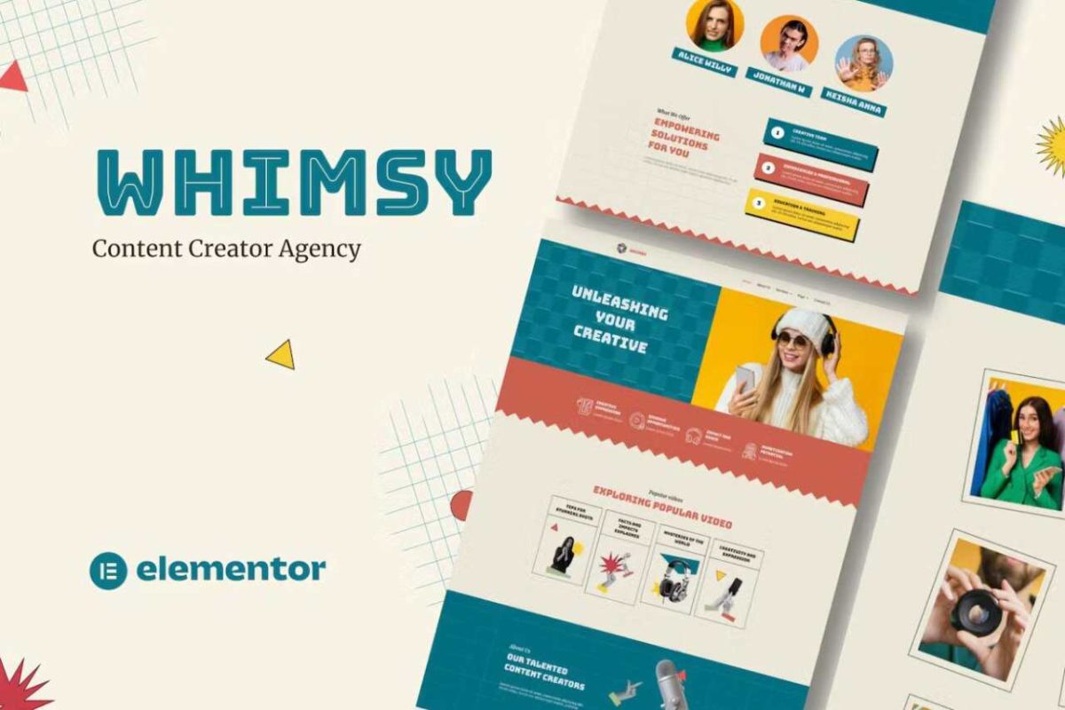 Whimsy: Elementor Template Kit for Content Creators & Agencies