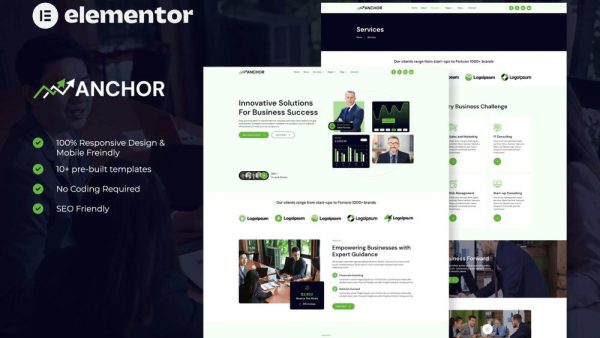 Anchor: Elementor Template Kit for Business Consulting