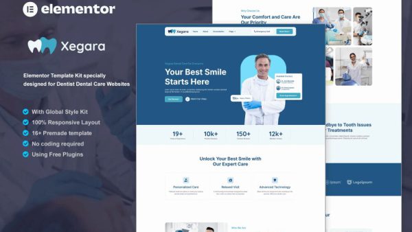 Xegara: Elementor Template Kit for Dentist & Dental Care