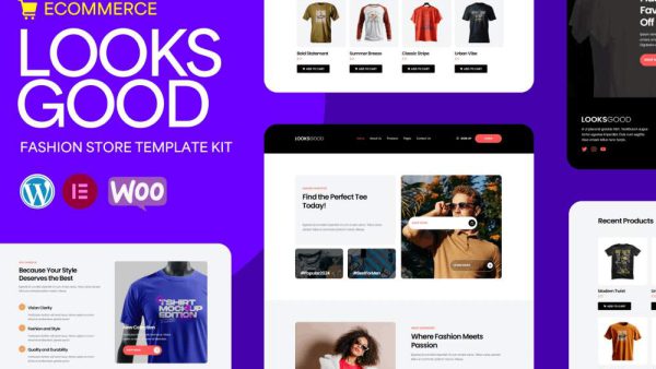 LooksGood: Elementor Pro Template Kit for T-shirt & Fashion Stores