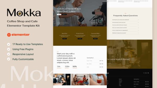 Mokka: Elementor Template Kit for Coffee Shop & Cafe Websites