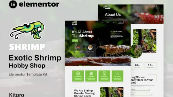 Shrimp – Elementor Template Kit for Aquarium & Hobby Shop