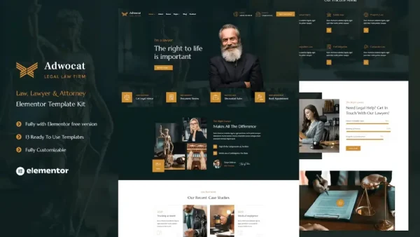 Adwocat – Elementor Template Kit for Law Firms & Attorneys