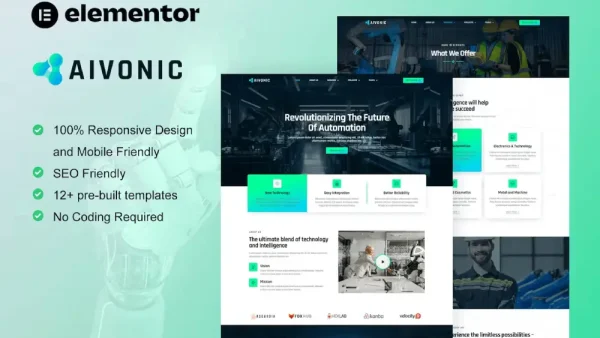 Aivonic – Elementor Template Kit for AI & Robotics Websites