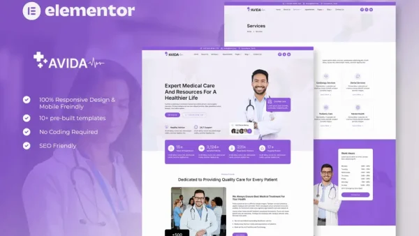 Avida: Elementor Template Kit for Health & Medical Websites