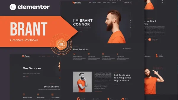 Brant: Elementor Template Kit for Creative Portfolios & Agencies